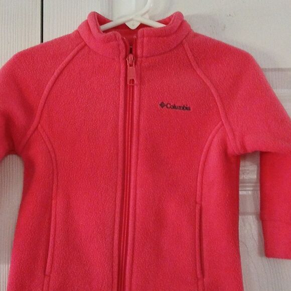 Columbia melon color fleece zip up jacket Sz 12-18m NWOT - Picture 3 of 5